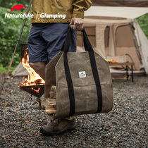Naturehike Canvas firewood storage bag portable outdoor camping camping multi-purpose portable storage bag