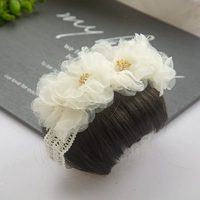 Бежевая челка, повязка на голову