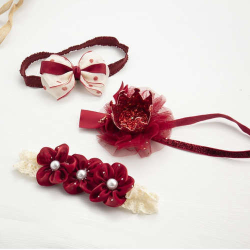 Красная детская повязка на голову для девочек, аксессуар для волос для принцессы для раннего возраста, тиара, подарок на день рождения