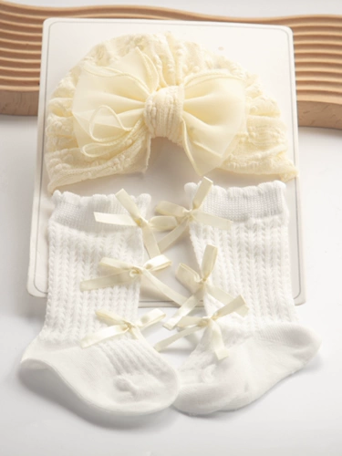 Носки для новорожденных, летний комплект, летняя милая детская шапка, в цветочек, Индия