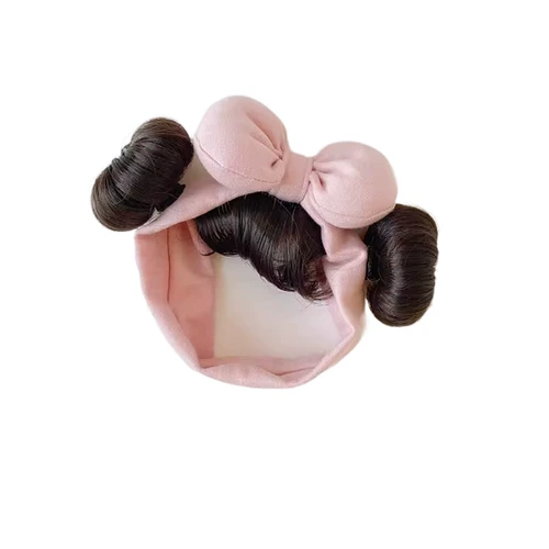 Детский аксессуар для волос для девочек, милый парик, повязка на голову для раннего возраста с бантиком, в корейском стиле