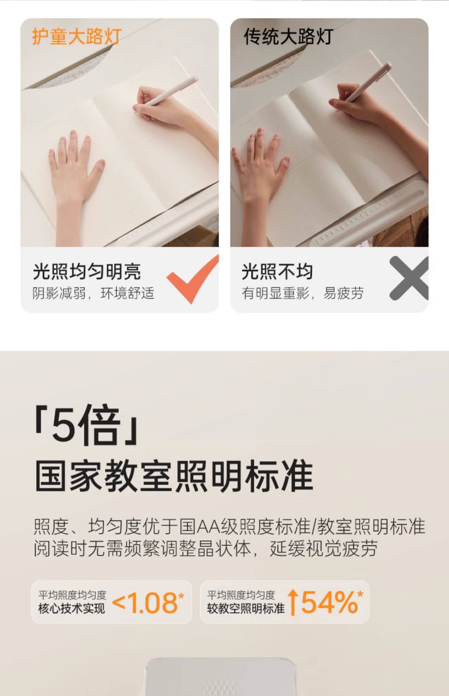 落地护眼灯 护童落地护眼灯落地立式全光谱台灯儿童学习阅读智能天幕光大路灯 Totguard