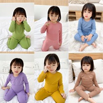 Childrens pyjamas pure cotton Fall Childrens clothes Home Suit Long Sleeves Men and women Childrens babies Autumn clothes Autumn pants Childrens underwear