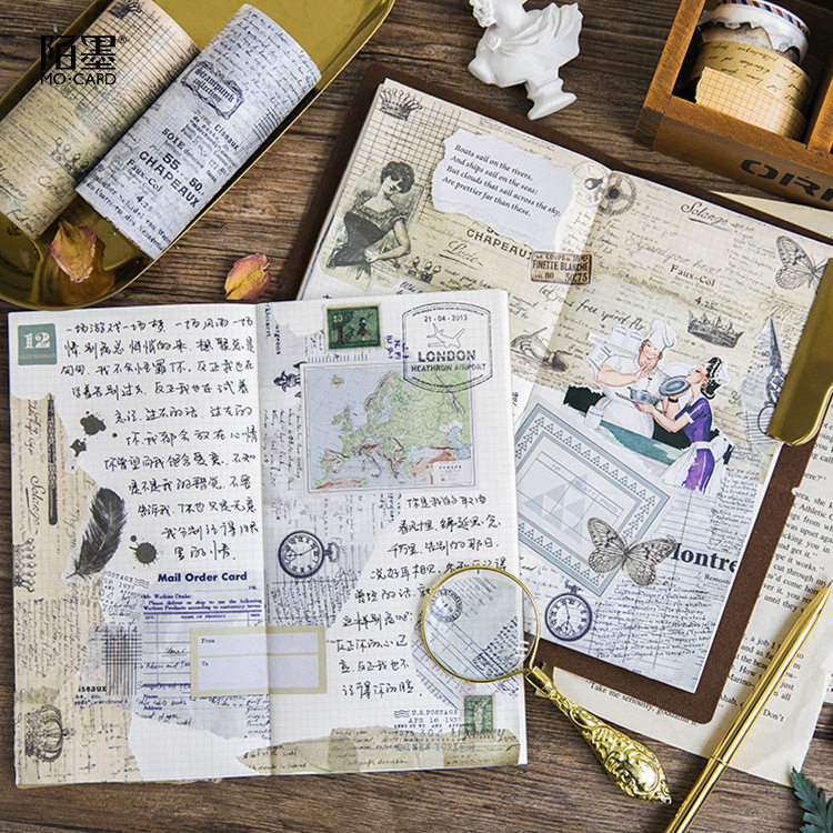 10CM and paper tape ancient style Chinese style net red ancient Chinese characters screen window lattice poetry DIY hand tearing account