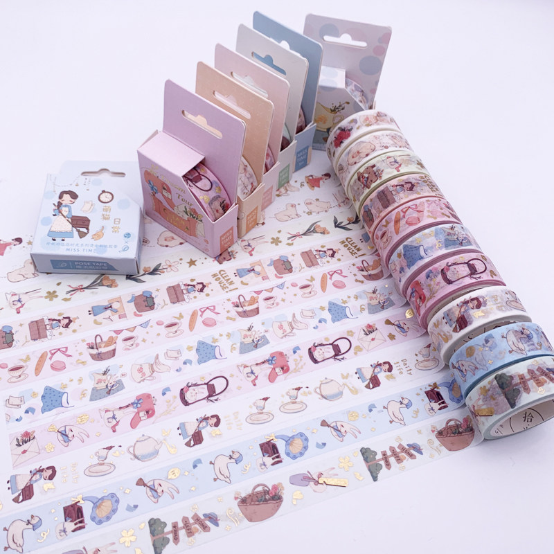 5m stationery gilding tape Jenny's leisurely time Fresh handbook net red decoration fresh and paper single box