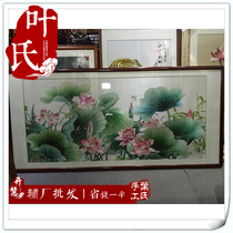 Hunan Xiangembroidery Living Room Decoration Painting High-end Boutique Lotus Flower Xianghua Embroidery Mall Special Cabinet Naughty Special Price Discount
