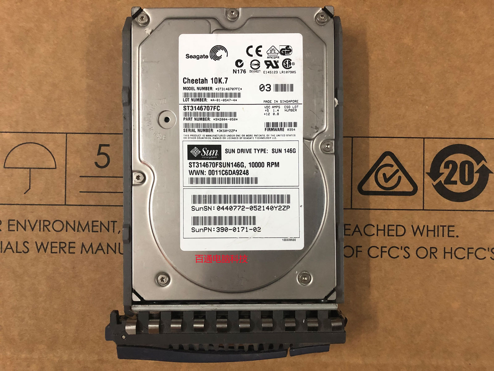 SUN 6120 Storage X6817A 390-0171 ST3146707FC 146G 10K FC Fiber Hard