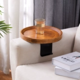 Поднос для подлокотника дивана из цельного дерева, прикрепленный к подлокотнику дивана, поднос для чая, поднос для хранения закусок, маленький артефакт для квартиры