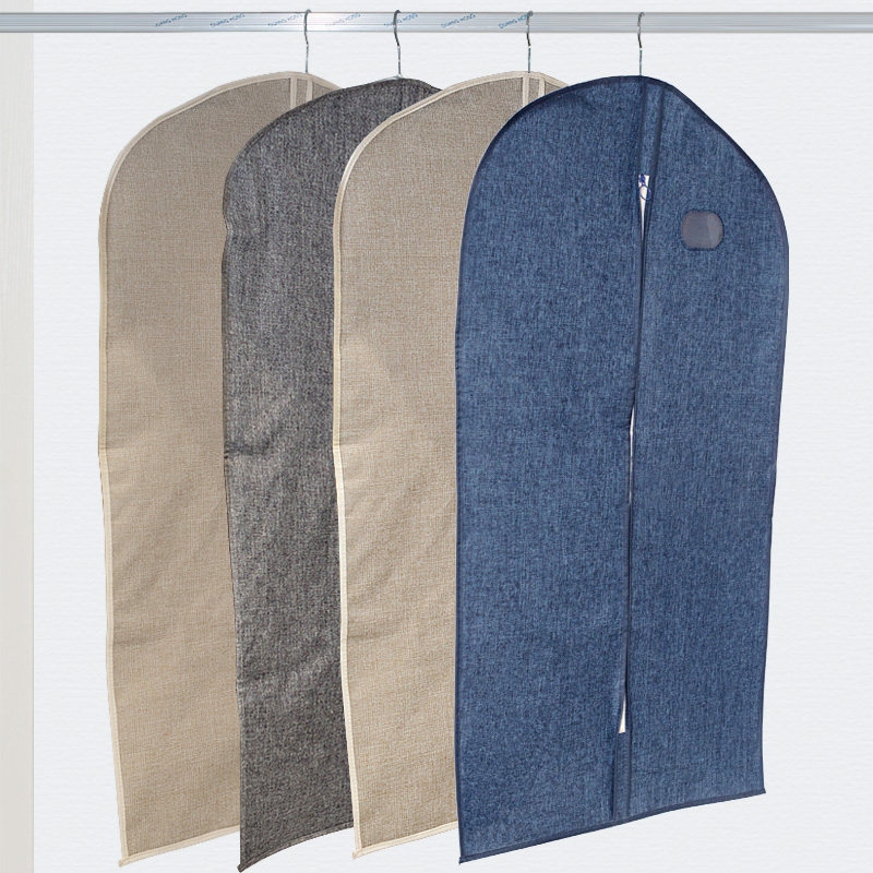 Cotton and linen clothing dust cover Hanging bag Coat suit bag dust bag clothing cover Household storage clothing dust cover