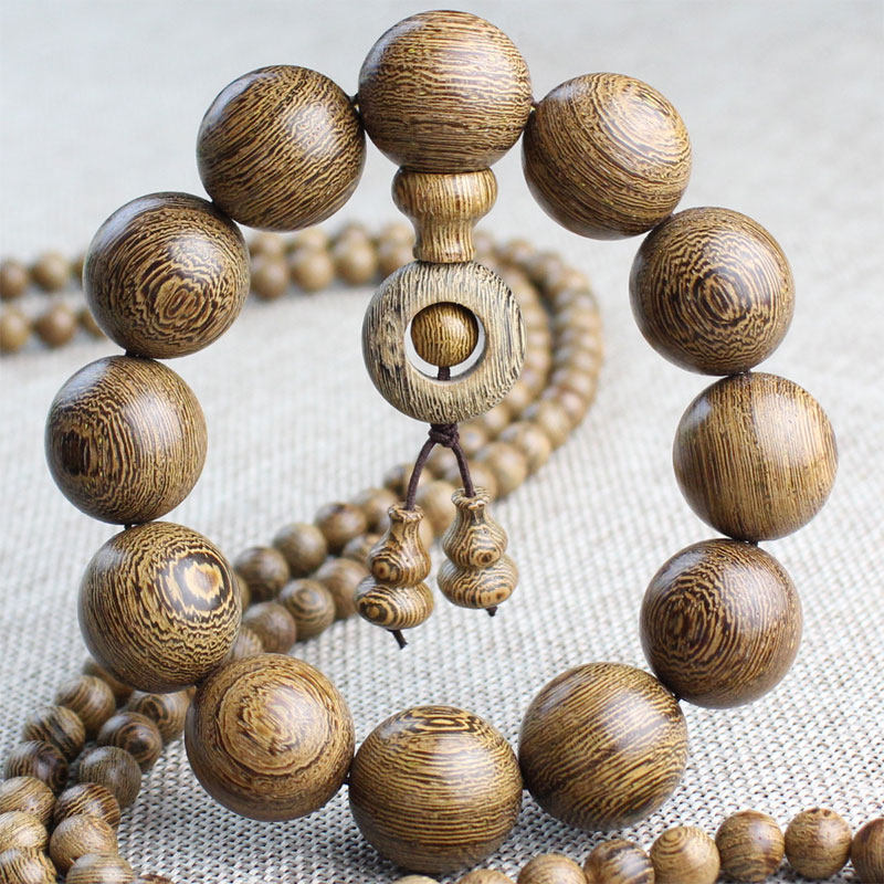 Chicken wing wood hand string solid wood Buddha beads 108 couples hand chain men and women necklace jewelry Birthday gift personality