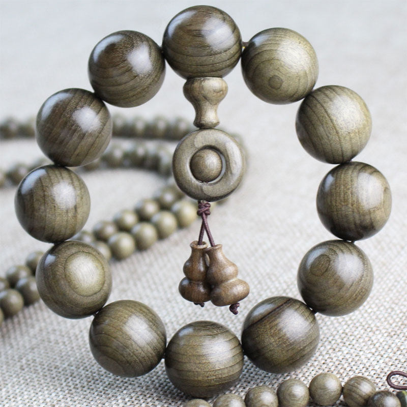 Solid wood Sichuan shady gold silk Nan wood handstring 2 0 Shungrain old wood Umu 108 Buddha beads hand-made male and female