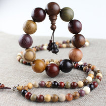Colorful sandalwood hand string 108 Buddha beads bracelet Multi-orb men and women jewelry gift chicken wings gold wood ebony