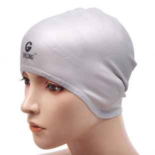 Ear Waterproof Ear Protection Swimming Cap Brand Korean Design Long Hair Men's Women's Children's Silicone Swimming Caps