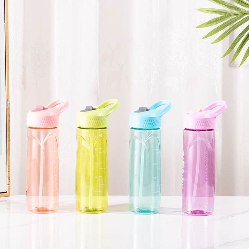 Food grade 700ml space cup straw cup sealed leak-proof portable cup with scale outdoor sports fitness water cup