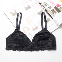 75B foreign trade pregnant womens underwear bra cotton sexy lace nursing bra ultra-thin summer without steel ring White