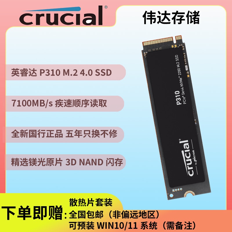 Yingruida P310 500g 1Tb 2Tb Solid State Drive M.2 Nvme Pcie4.0 Interface Ssd Micron Yingruida P310 500g 1Tb 2Tb Solid State Drive M.2 Nvme Pcie4.0 Interface Ssd Micron