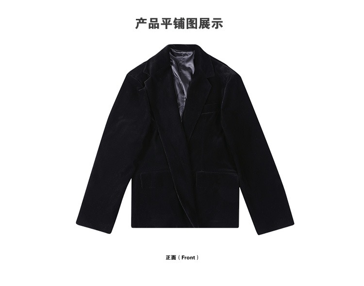 Ace retro nhung kẻ nhỏ phù hợp với 2018 mới port gió chic chic áo khoác nữ lỏng lẻo áo đen thủy triều áo khoác kaki nữ