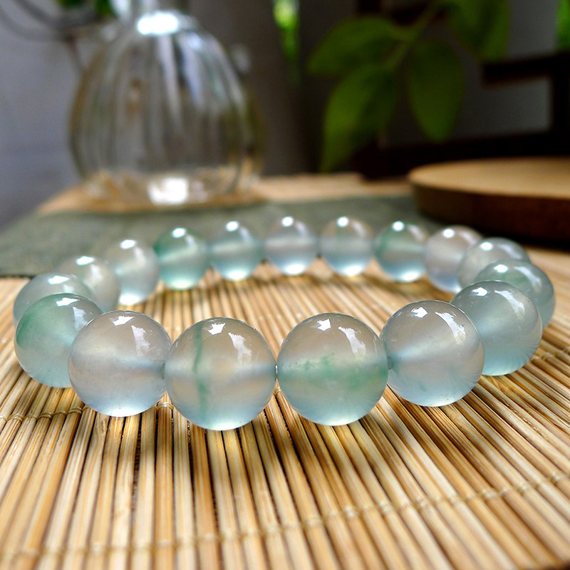 Flat raw emerald YS079 high quality glass seed green flower emerald hand string jade beads necklace bead bracelet
