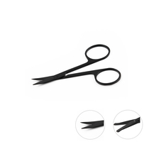 Stainless steel black lacquered eyebrow trimming nose hair scissors round head curved blade tip scissors