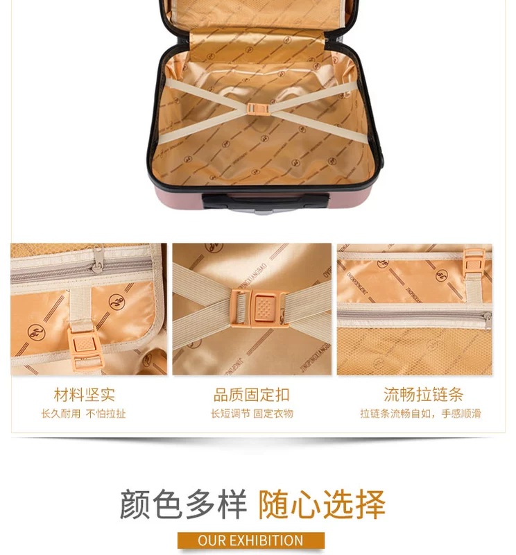 Tùy chỉnh logo18 inch nội trú nam vali nhỏ nữ mini xe đẩy trường hợp sinh viên dễ thương vali 16 inch