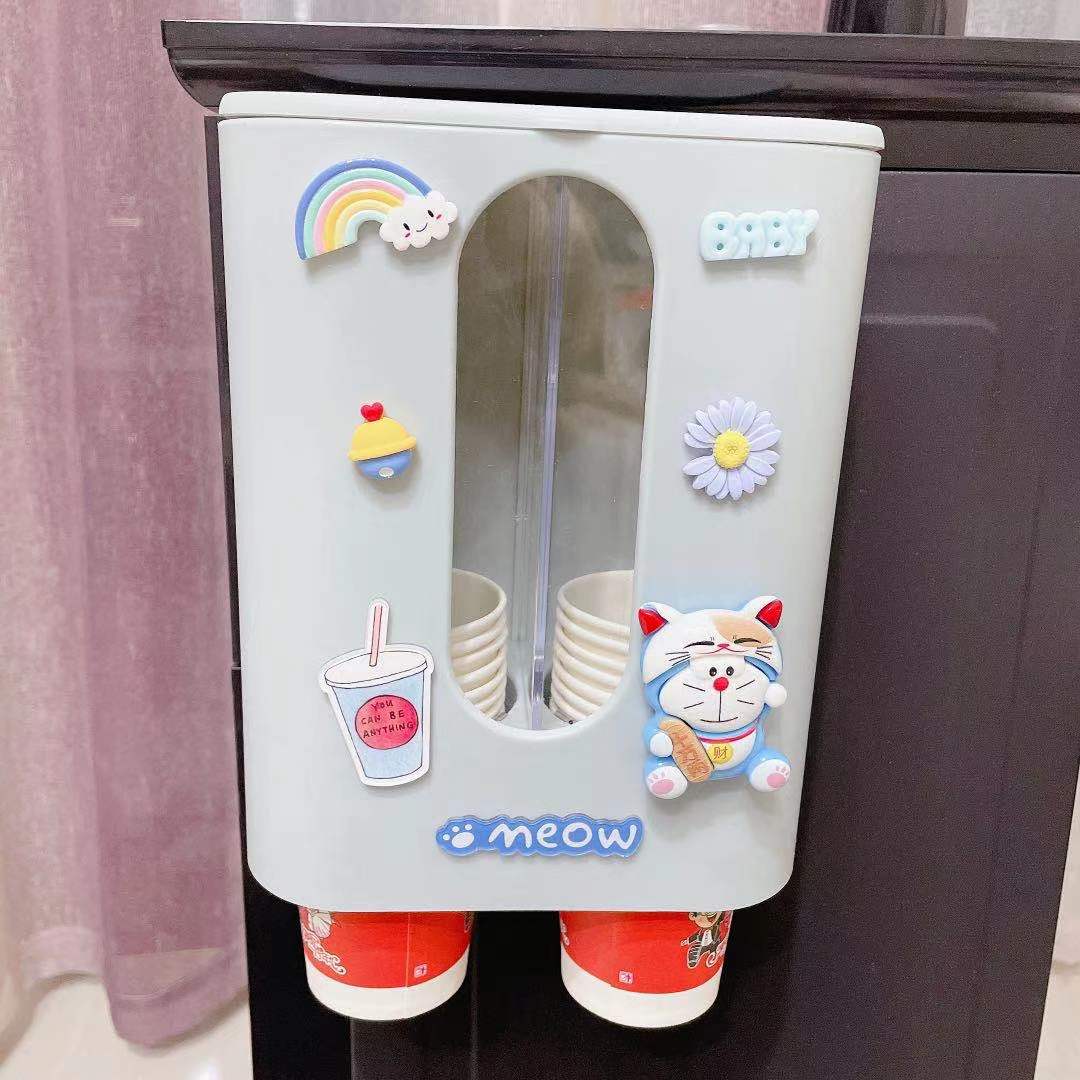 Disposable water cup holder Automatic cup picker Water dispenser Paper cup holder Wall-mounted shelf Household drop cup without punching