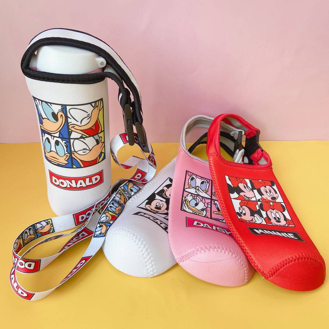 Children's baby cute thermos cup holder with baby bag 350 can crossbody 500ml universal cartoon cup bag protective cover