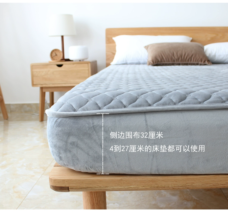 Mùa thu và mùa đông dày ấm pha lê nhung giường, không trượt nệm quilt quilt Simmons bảo vệ bìa giường pad bìa