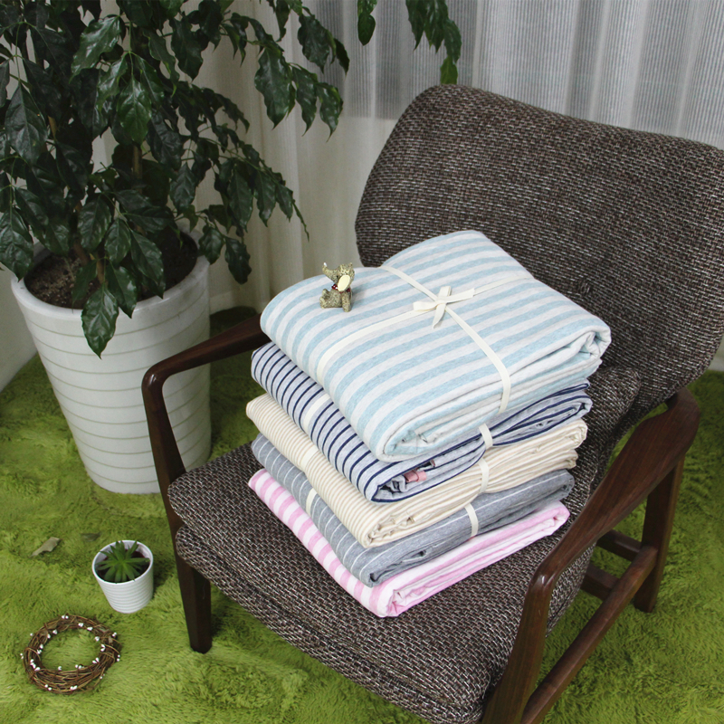 Chăn bông dệt kim sọc đơn giản đôi chăn bông bao gồm Tân Cương Tianyi bông cotton - Quilt Covers gối kèm chăn