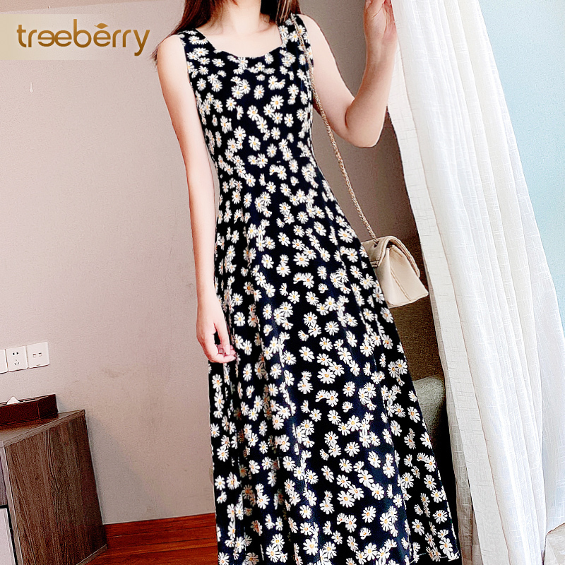 Young Mother 2026 Summer and Autumn New Plus-Size Slightly Chubby Chiffon Floral Vest Dress with Daisy Inner Long Skirt