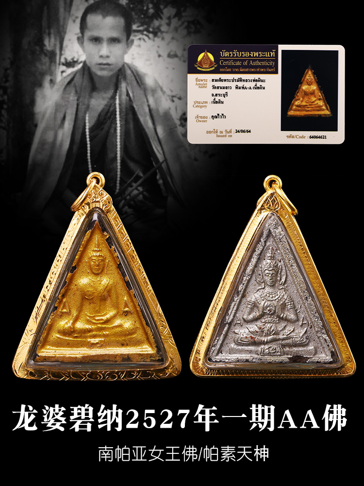 Taijing 15-year-old shop Thai Buddha brand LP Bina AA Buddha Nan Phaya Pasu identification card gold shell