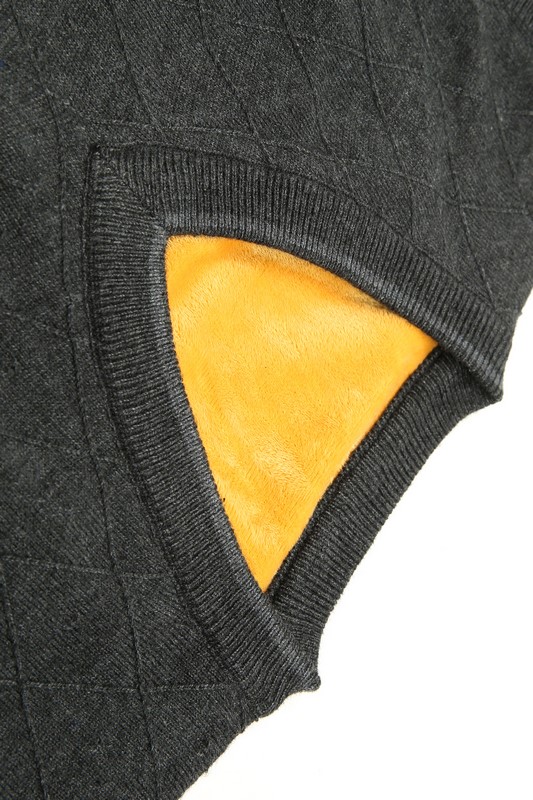 Xe cổ điển quần áo mùa đông nam trung niên áo len len màu rắn cộng với áo nhung ấm áp bố dày vest chữ V áo khoác len nam trung niên
