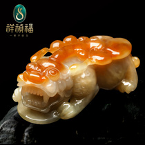 Xiangzhen Fu Natural Jade Pendant Jade Pendant Men and Women Myanmar Yellow Fat Pendant Jewelry Jade A Goods