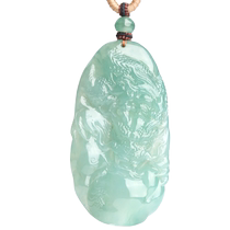 Xiang Zhenfu Long Ao Tian Xia natural jade dragon pendant full of green zodiac patron saint pendant jade carving solitary item