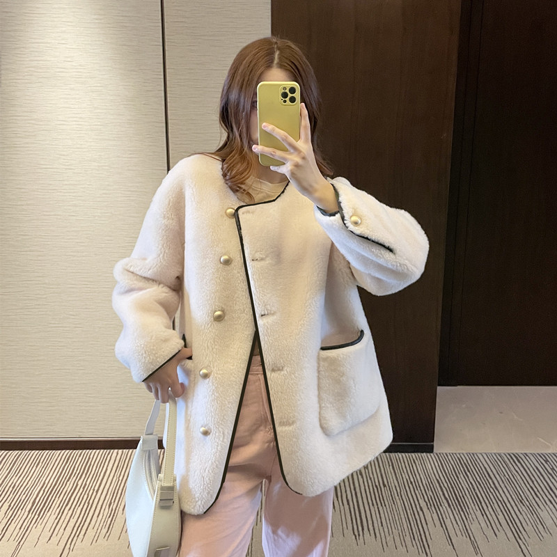 Lamb fur fur one particle sheep shearling coat Korean version 2022 winter new fur coat female milk cover ladies