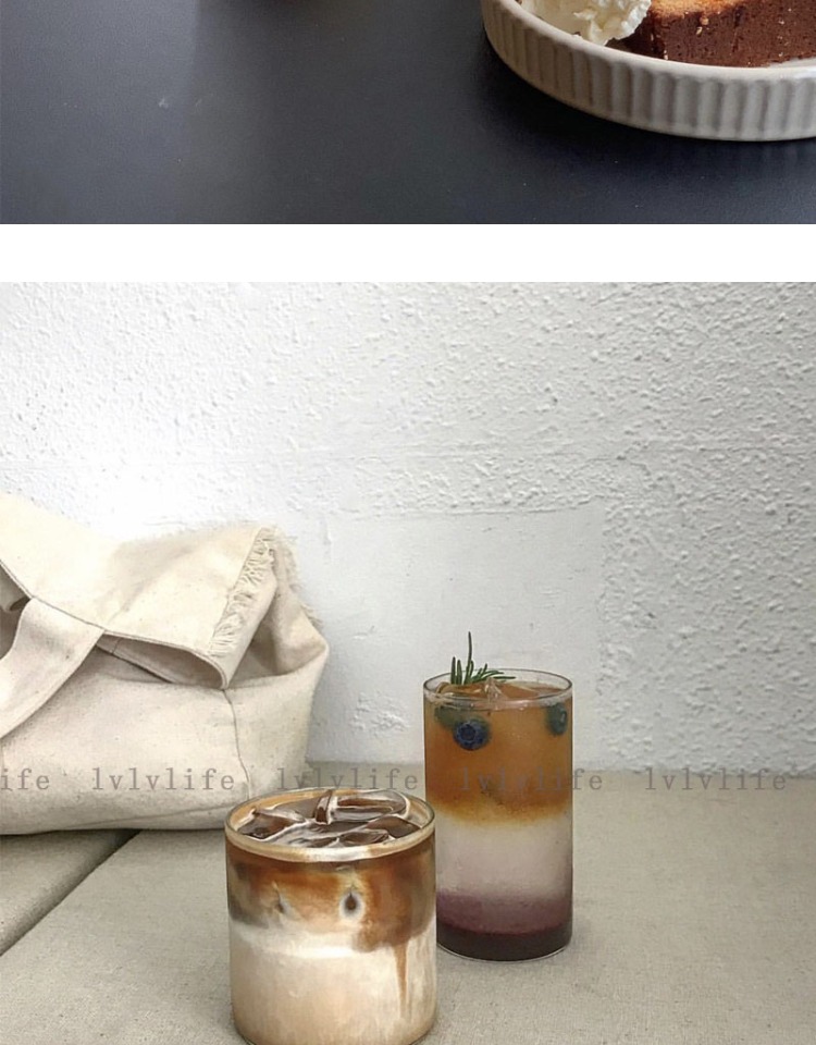 Ins Korea Cafe Latte Coffee Cup Glass Cup Cup Uống Cup Cup tối thiểu Cup sữa Nước Cup Cup - Cà phê phin pha cafe