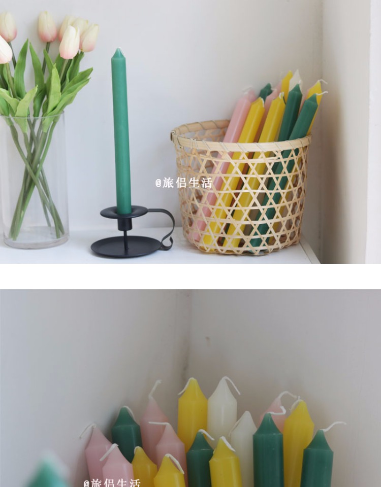 Chic hanfeng màu nến nhà vô vị nến nhà cải thiện trang trí nhà chụp đạo cụ đám cưới mềm - Trang trí nội thất đồ dcor bàn học