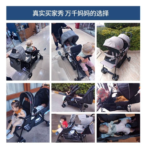 Детская тележка для близнецов для двоих для выхода на улицу