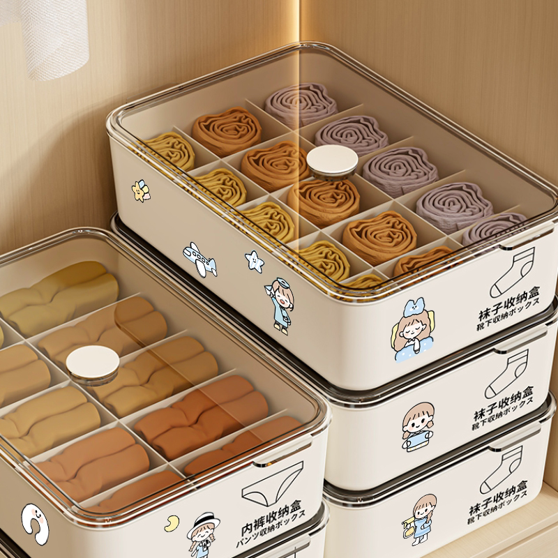 Underwear Storage Box for Home Use, Divided into Compartments for Intimate Clothing, Wardrobe Organizer for Socks, Three-In-One Separation and Organization Tool