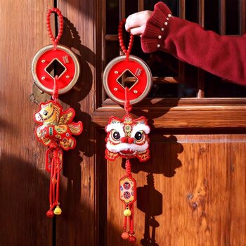 2026 New Style Lion Plush Pendant, Year of the Horse New Year Blessing Character Bag Pendant, Spring Festival Decoration, Spring Festival Pendant