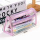 Transparent Pencil Case for Exams 2026 New Model for Girls, High-End, Stylish, Korean Style, Minimalist, Elementary School Student Stationery Box, Unique Design, Popular among Top Students, Large Capacity for Middle School Students
