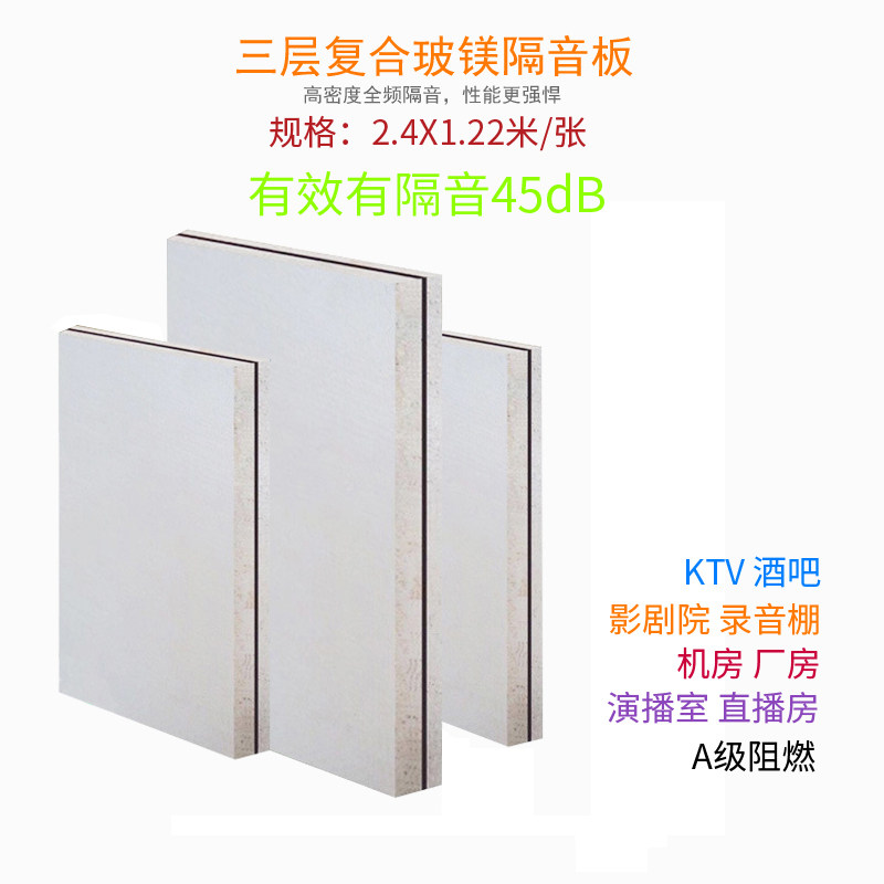 Damping composite magnesium soundproofing plaster family silencing KTV cinema wall noise insulation material