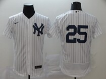 Yankees Baseball Uniform Yankees Jersey No 2 24 25 26 45 99 White cardigan T-shirt short sleeve embroidery