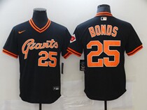 Giants Baseball Uniform Giants Jersey No 25 BONDS Black gray green white short-sleeved T-shirt cardigan Training