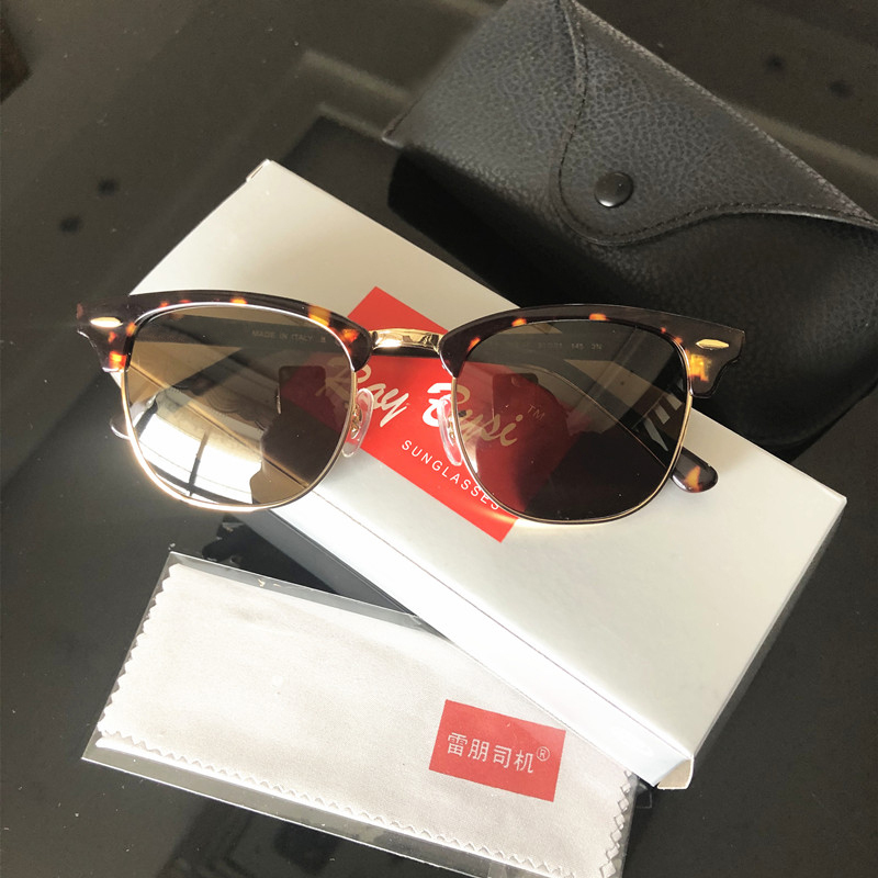 Ray-Ban Driver Sunglasses Rb3016 Retro Half-Frame Polarized Glasses for Men and Women, Oversized 55 Size, Acetate Prescription Sunglasses