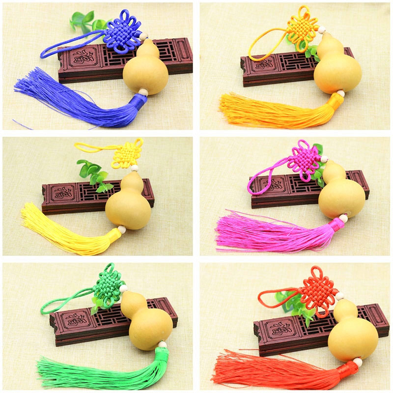 Chat City Natural White Leather Plinth Choreographer Pendant Car Living-room Pendant Handmade Accessories Family Decoration China Knot Gourd-Taobao