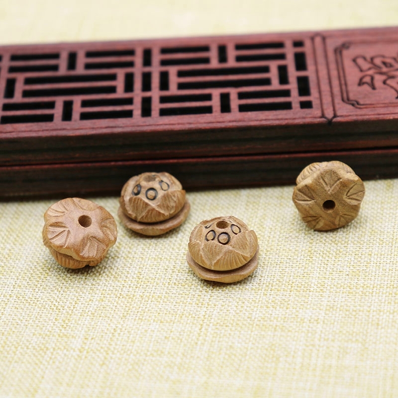 Peach Wood Carving Handmade Diy Ornament Accessories Material Children Baby Chedine Chain Solid Wood Pendant Lotus Seed-Taobao