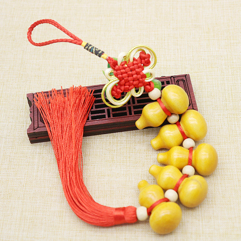 Peach Wood Fertilizer City China Twinning Interior Pendant Diy Handmade Seven Stars Ping a Living Room Pendant Gourd-Taobao