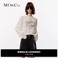 Moco2024 xia xinpin American Printing High Pooxing Cotton Light Long -sleeed T -Fork Mbd2tee008