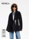 [Шерсть мериноса]Двустороннее шерстяное пальто-накидка MOCO с асимметричным силуэтом и круглыми плечами, на весну-осень, с застежкой-пряжкой, для мотоциклистов