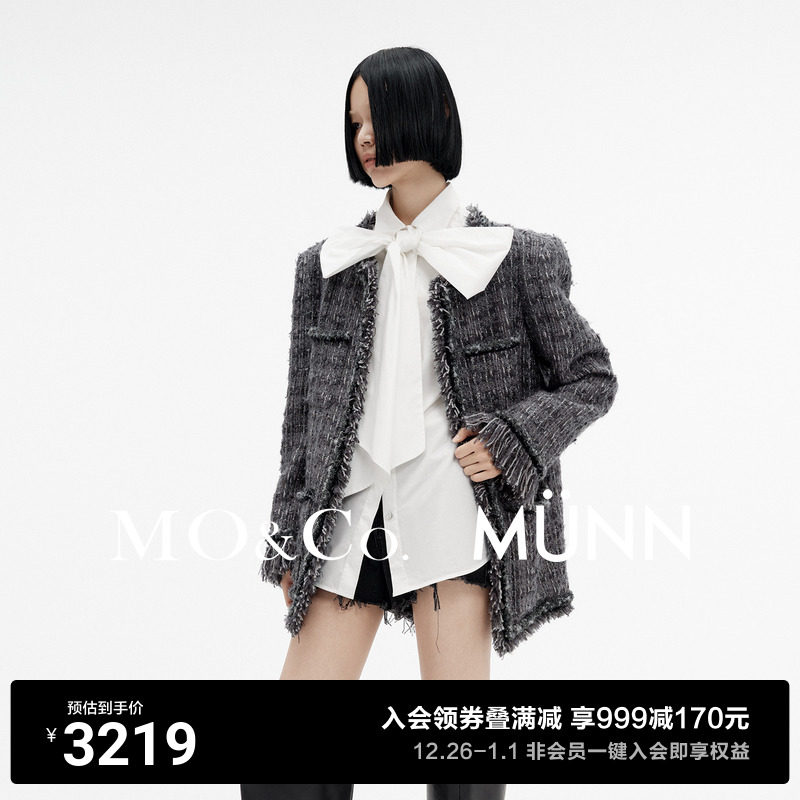 MOCo MUNN designer joint Heavy Industry 12 yarn braided padded shoulder profile jacket-Taobao